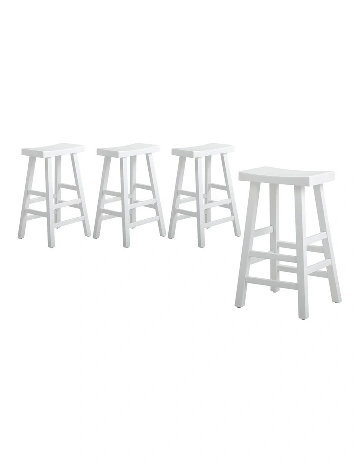 Oikiture 4X Bar Stools Kitchen Stool Wooden Counter Chairs Barstools White image 1