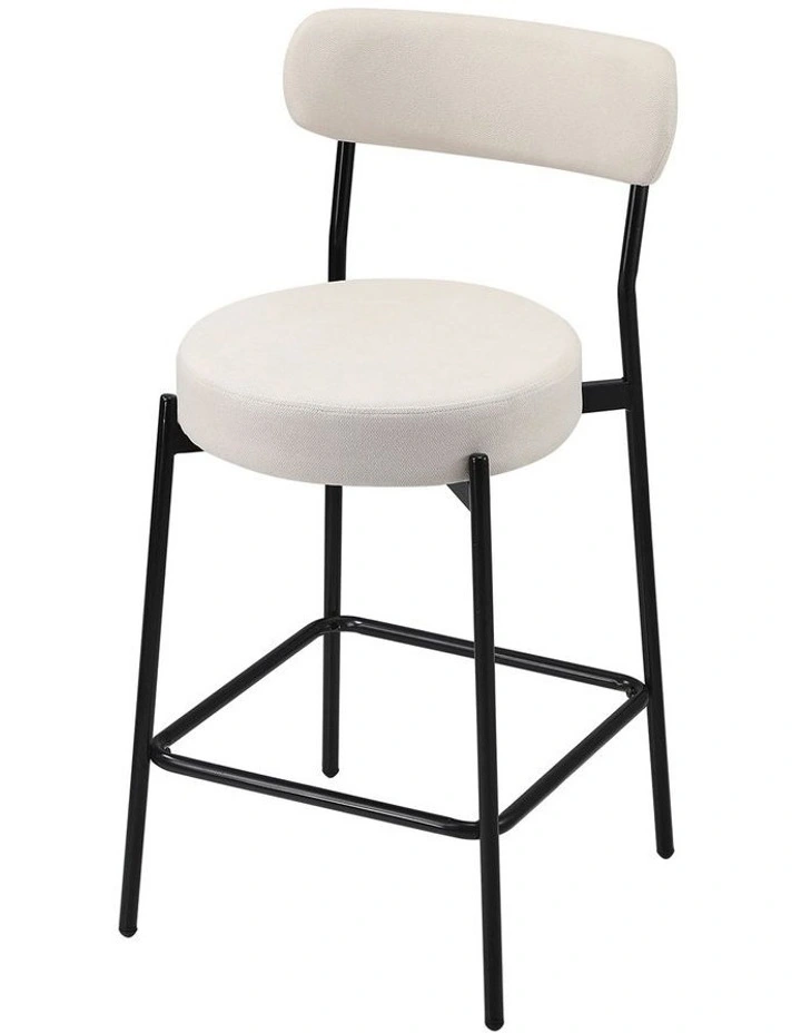 Oikiture 4x Bar Stools Kitchen Dining Chairs Counter Stool Beige image 2