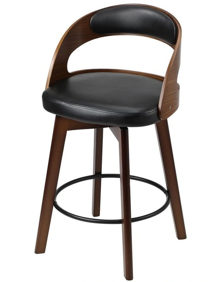 Oikiture 2x Bar Stools Kitchen Counter Stool Swivel Dining Chair PU Leather image 2