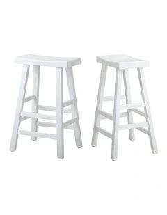 Oikiture 2X Bar Stools Kitchen Stool Wooden Counter Chairs Barstools White