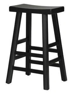 Oikiture Bar Stools Kitchen Stool Wooden Counter Chairs Barstools Black