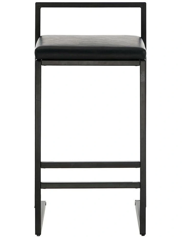 Oikiture 4x Bar Stools Kitchen Stool Metal Counter Chair Barstools Black Leather image 2