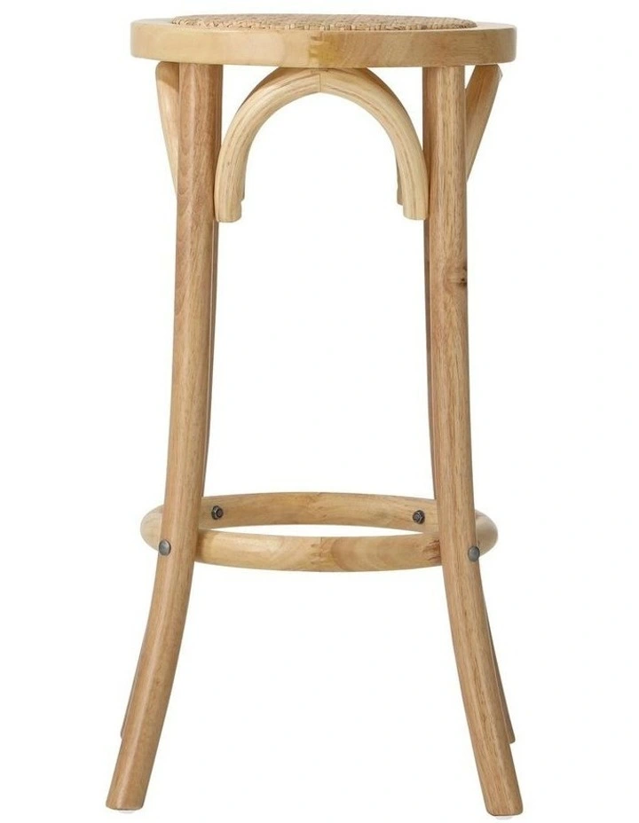 Oikiture 2x Bar Stools Kitchen Vintage Dining Chair Rattan Seat Natural image 7