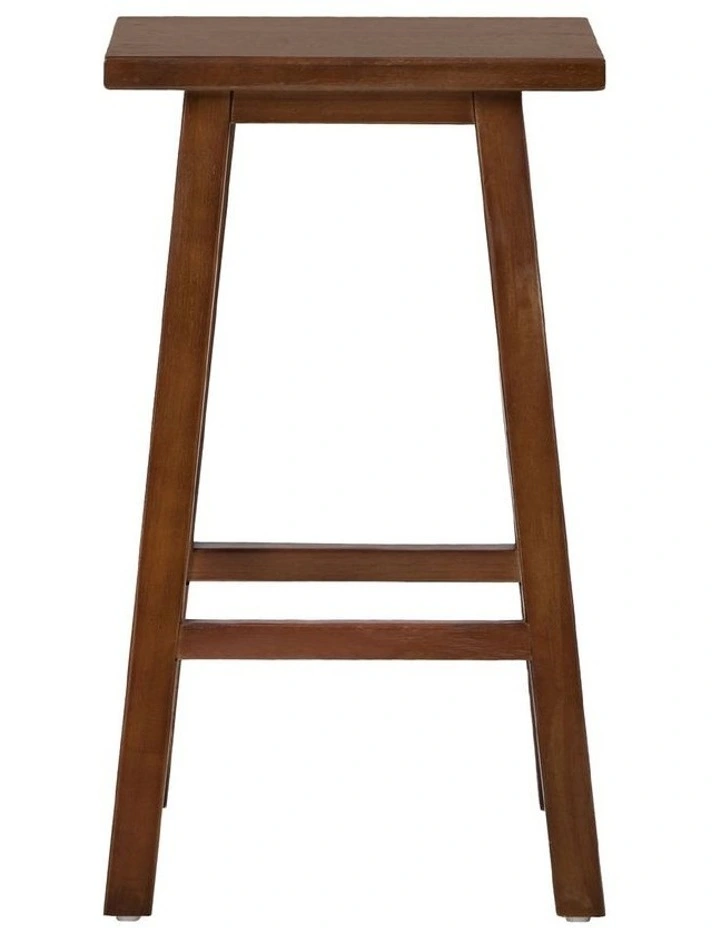 Oikiture 2x Bar Stool Kitchen Counter Dining Chair Split-Level Footrest Walnut image 2