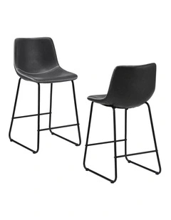 Oikiture 2x Bar Stools Steel Stool Modern Kitchen Dining Furniture Set Grey