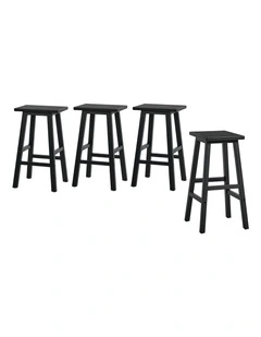 Oikiture 4x Bar Stool Kitchen Counter Dining Chair Split-Level Footrest Black