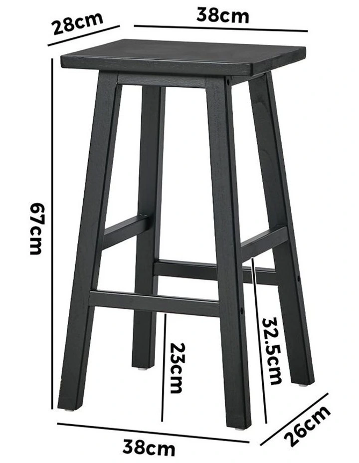 Oikiture 4x Bar Stool Kitchen Counter Dining Chair Split-Level Footrest Black image 3