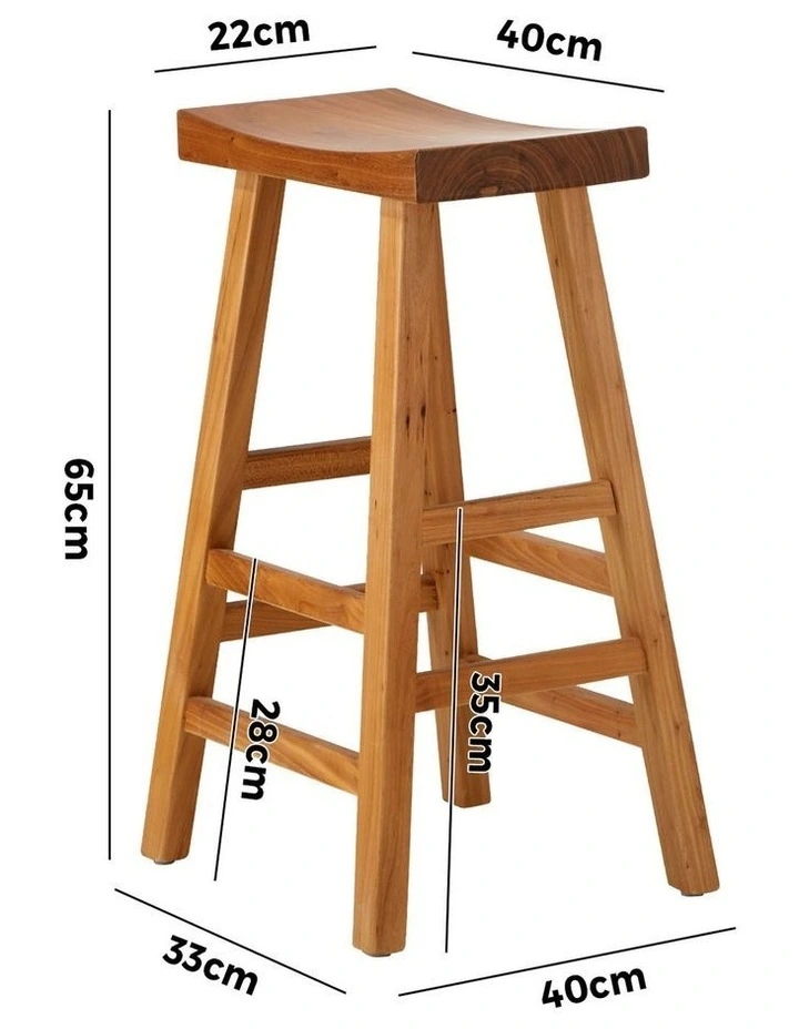 Oikiture Bar Stools Kitchen Stool Wooden Counter Chairs Barstools Natural image 3