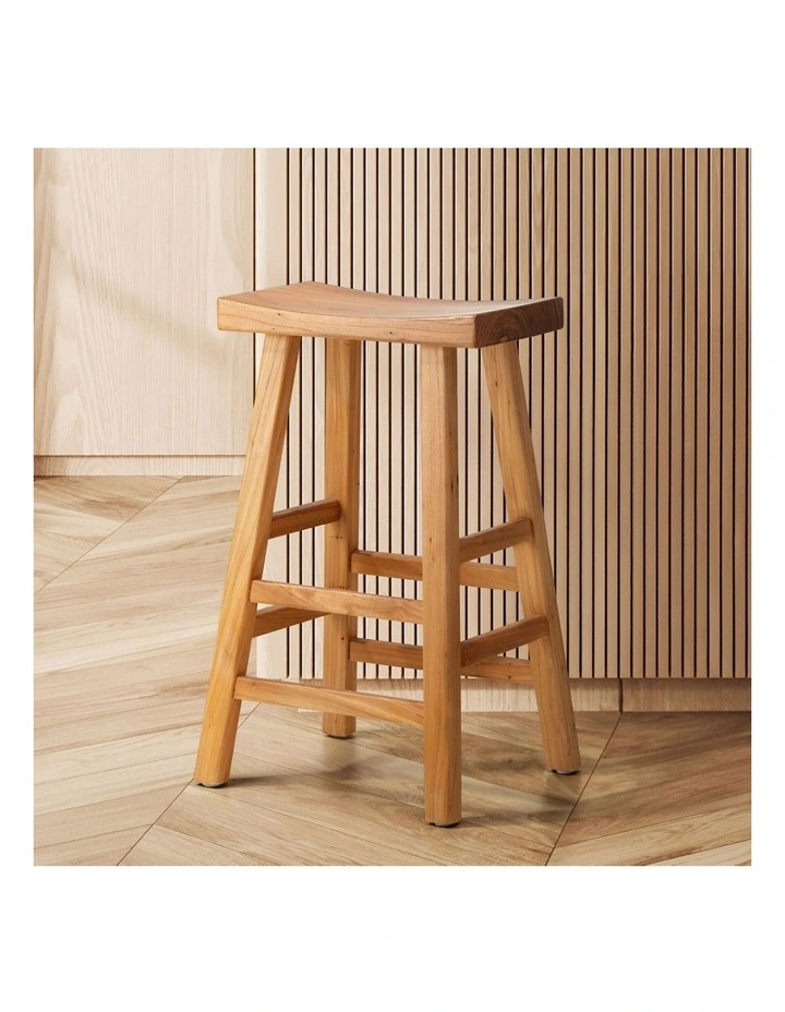 Oikiture Bar Stools Kitchen Stool Wooden Counter Chairs Barstools Natural image 4