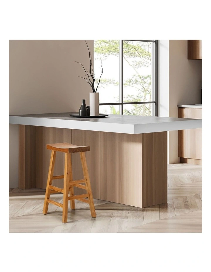 Oikiture Bar Stools Kitchen Stool Wooden Counter Chairs Barstools Natural image 7
