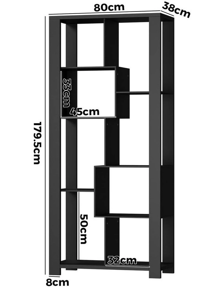 Oikiture Bookshelf Display Shelf Storage Cabinet Stand Organiser Bookcase Black image 3