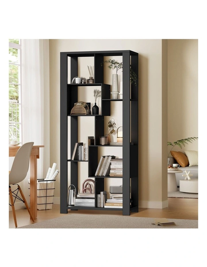 Oikiture Bookshelf Display Shelf Storage Cabinet Stand Organiser Bookcase Black image 4