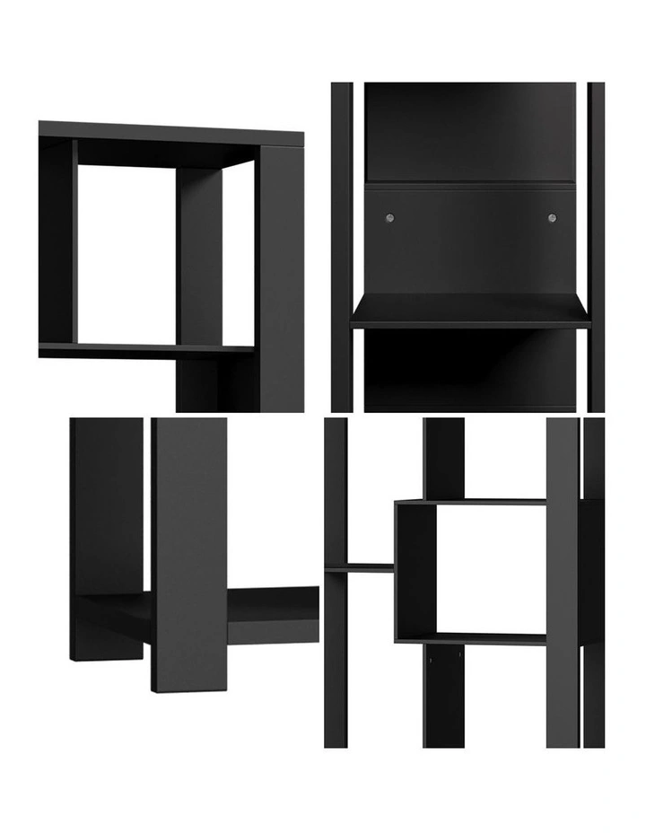 Oikiture Bookshelf Display Shelf Storage Cabinet Stand Organiser Bookcase Black image 6