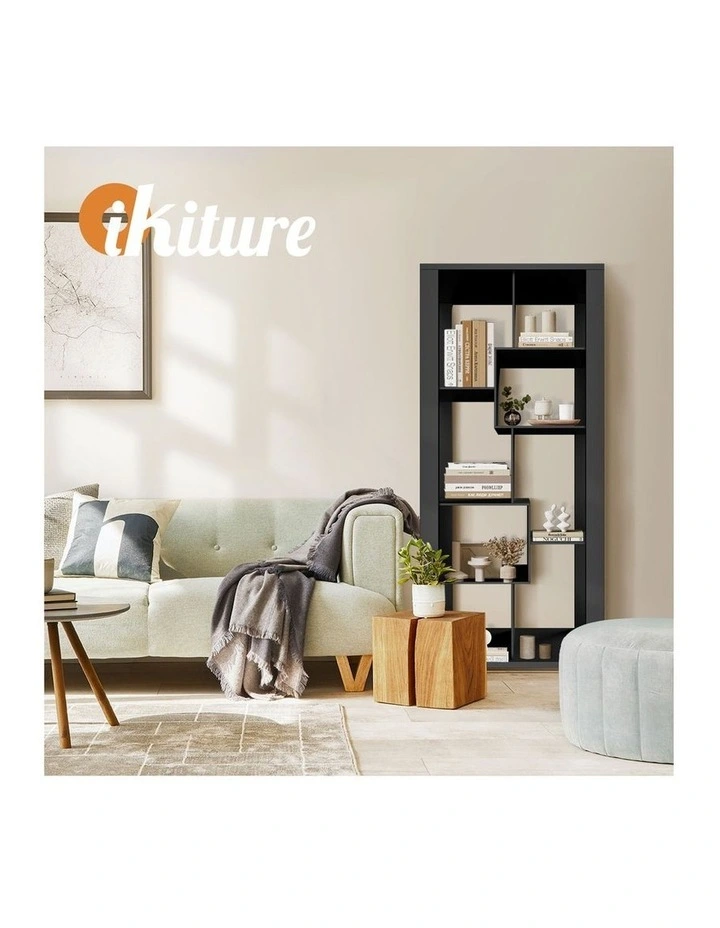 Oikiture Bookshelf Display Shelf Storage Cabinet Stand Organiser Bookcase Black image 7