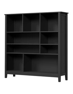 Oikiture Bookshelf Bookcase Display Shelf 4-Tier Storage Cabinet Black