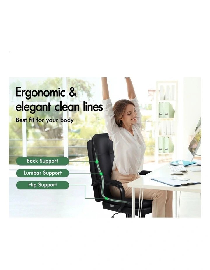 Office Chair Ergonomic Executive Computer Work Seat PU Leather image 3