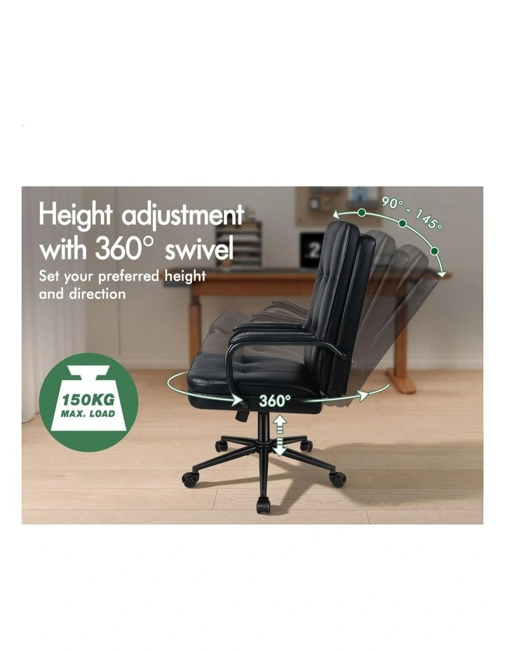 Office Chair Ergonomic Executive Computer Work Seat PU Leather image 4