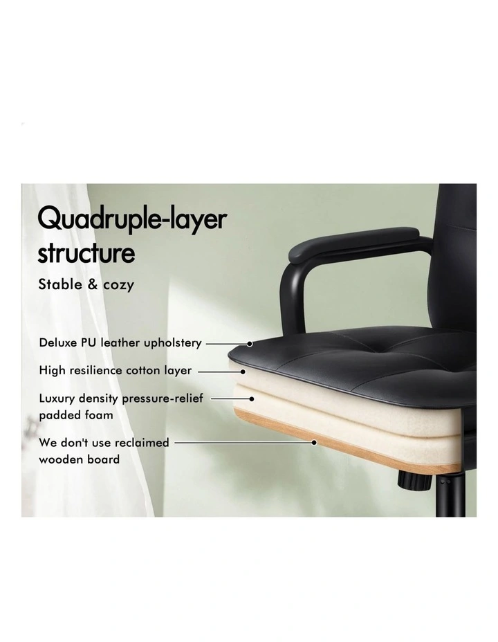 Office Chair Ergonomic Executive Computer Work Seat PU Leather image 5