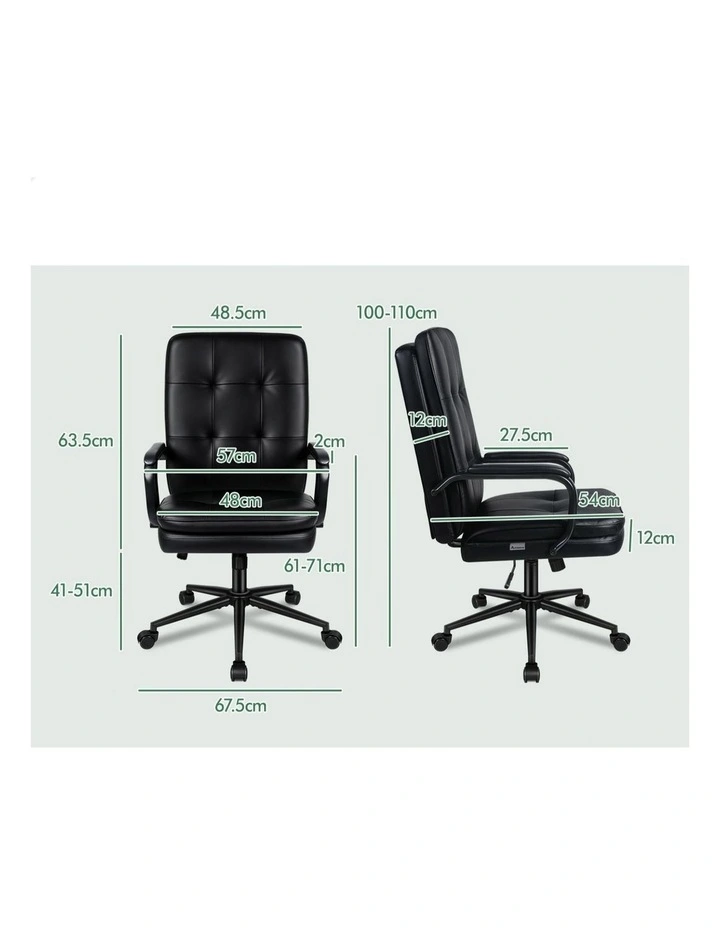 Office Chair Ergonomic Executive Computer Work Seat PU Leather image 7