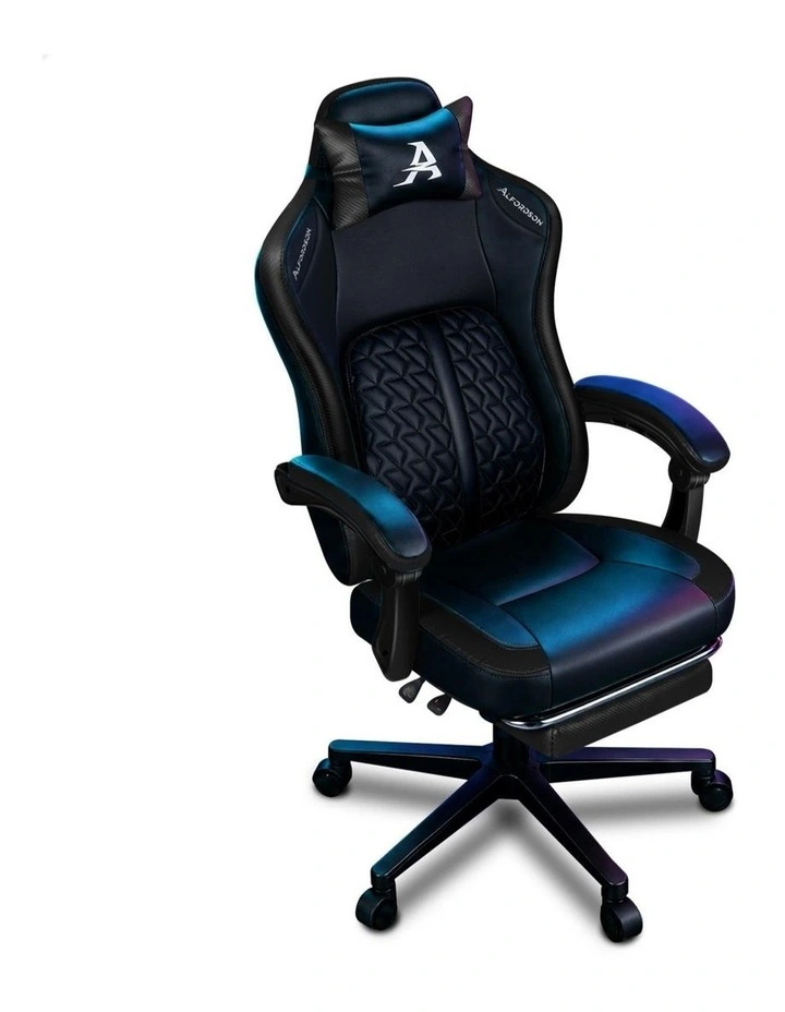Gaming Office Chair Ergonomic Computer Footrest Leather image 1