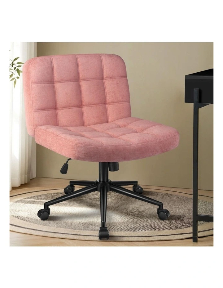 Office Desk Chair Computer Armless Wide Seat Mid Back Chenille image 2