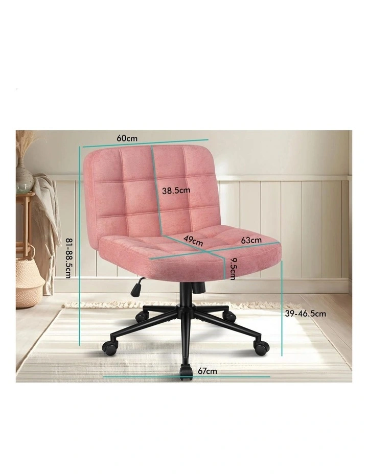 Office Desk Chair Computer Armless Wide Seat Mid Back Chenille image 6