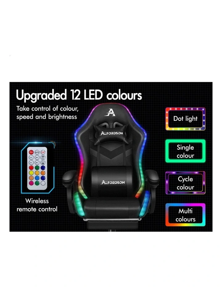 Gaming Office Chair Massage Computer Seat Footrest image 4