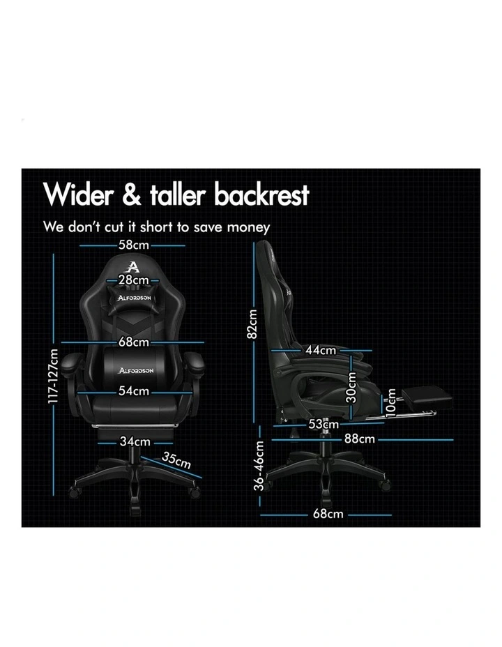 Gaming Office Chair Massage Computer Seat Footrest image 6