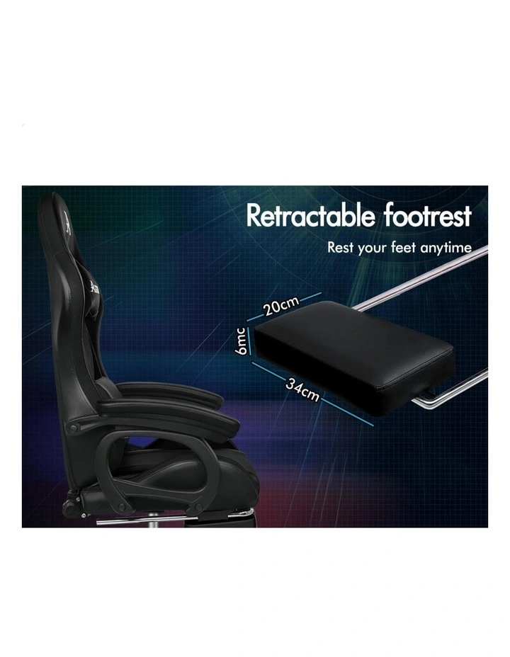 Gaming Office Chair Massage Computer Seat Footrest image 7