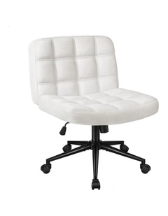 Office Desk Chair Computer Armless Wide Seat Mid Back Chenille