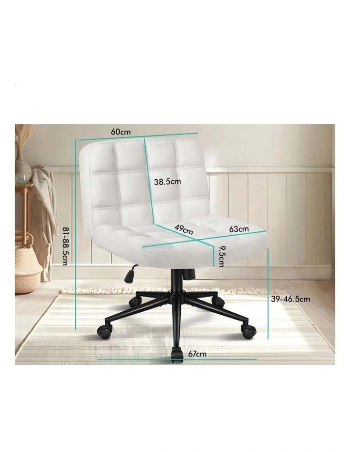 Office Desk Chair Computer Armless Wide Seat Mid Back Chenille image 7