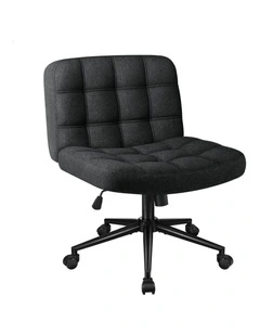 Office Desk Chair Computer Armless Wide Seat Mid Back Fabric