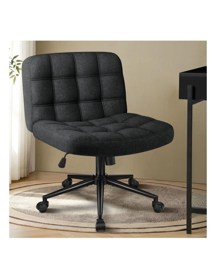 Office Desk Chair Computer Armless Wide Seat Mid Back Fabric image 2