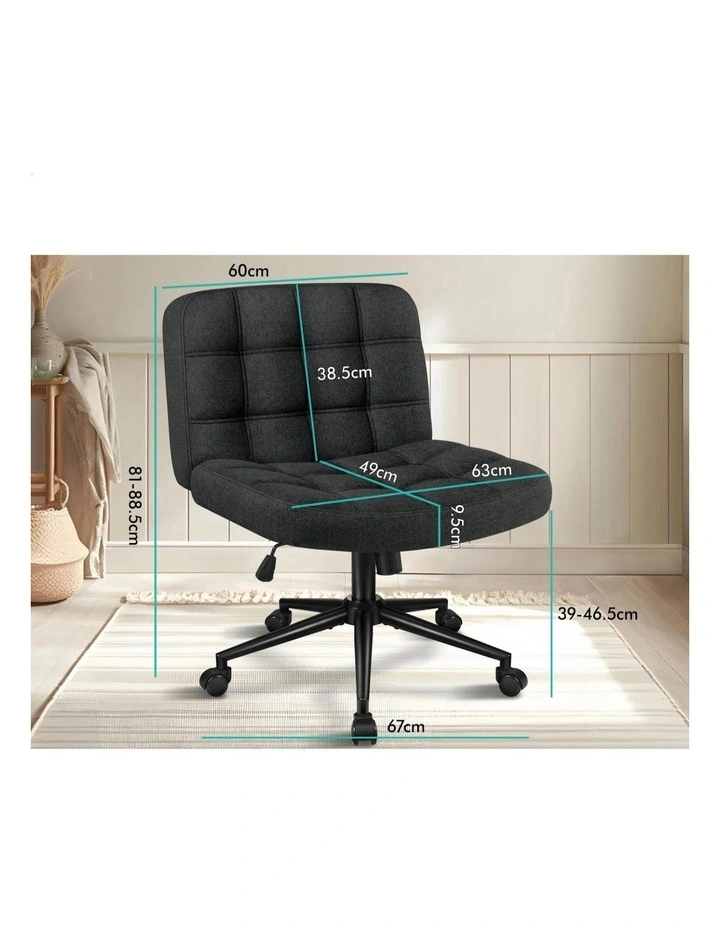 Office Desk Chair Computer Armless Wide Seat Mid Back Fabric image 6