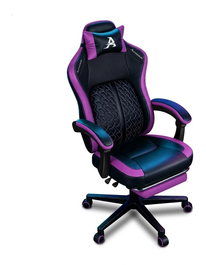 Gaming Office Chair Ergonomic Computer Footrest Leather image 1