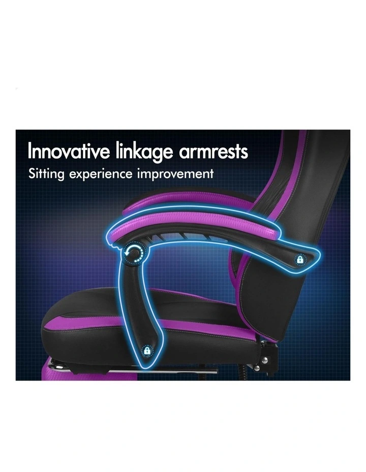 Gaming Office Chair Ergonomic Computer Footrest Leather image 3