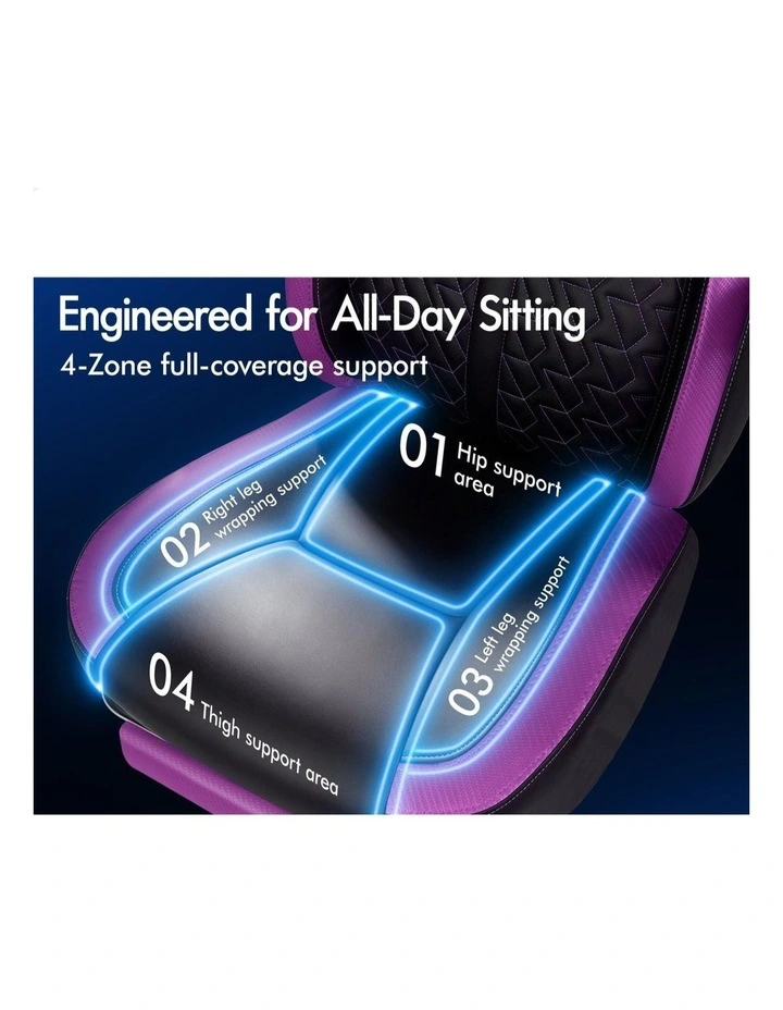 Gaming Office Chair Ergonomic Computer Footrest Leather image 4