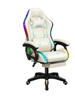 Gaming Office Chair Massage Computer Seat Footrest