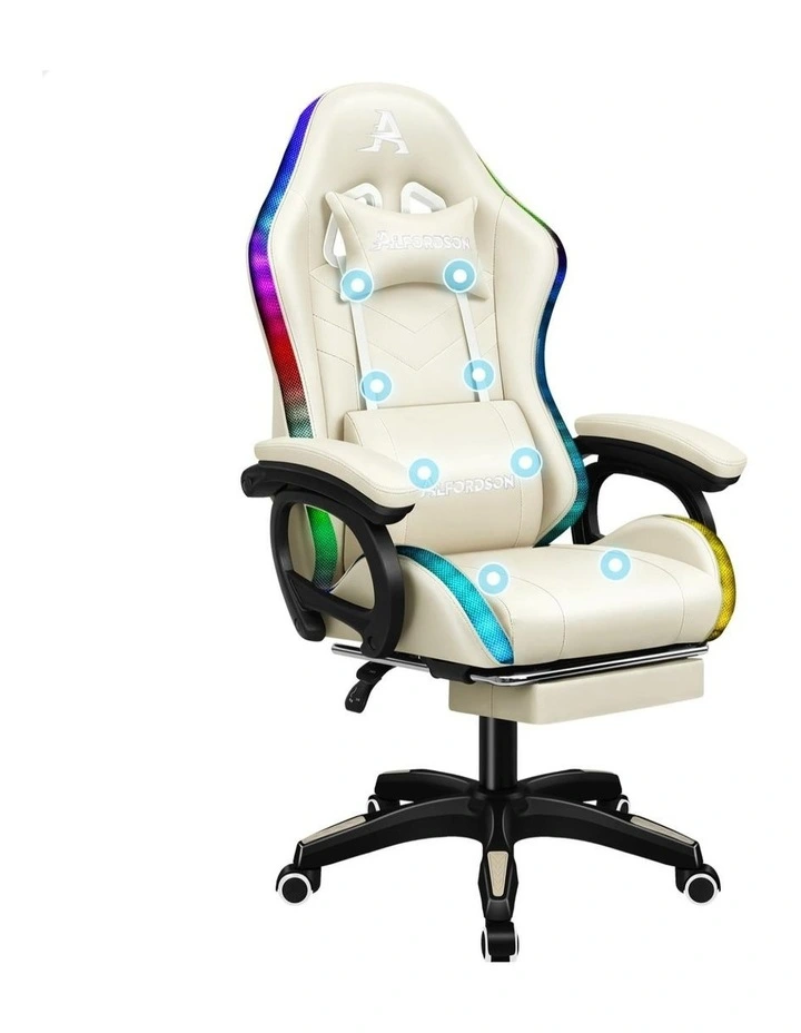 Gaming Office Chair Massage Computer Seat Footrest image 1