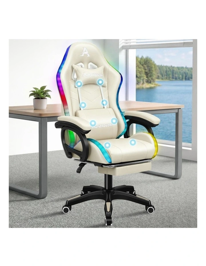 Gaming Office Chair Massage Computer Seat Footrest image 2
