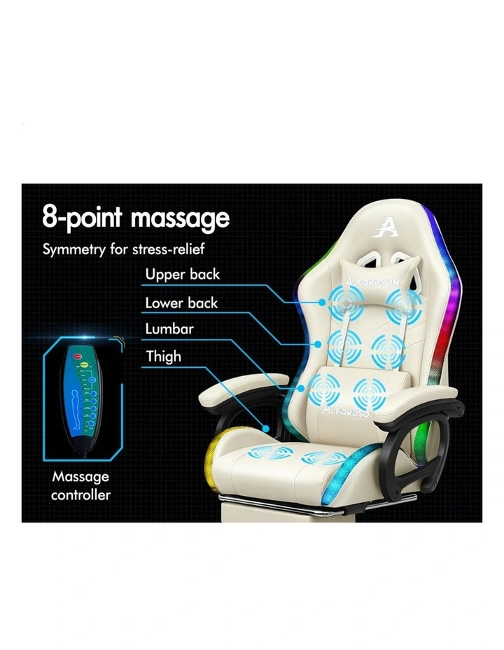 Gaming Office Chair Massage Computer Seat Footrest image 5