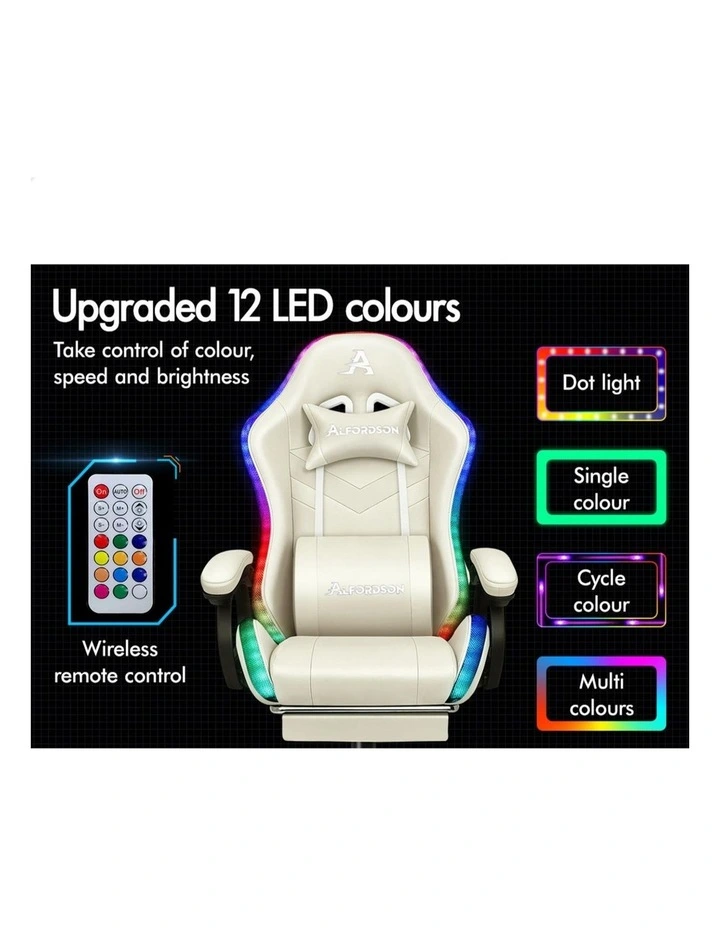 Gaming Office Chair Massage Computer Seat Footrest image 6
