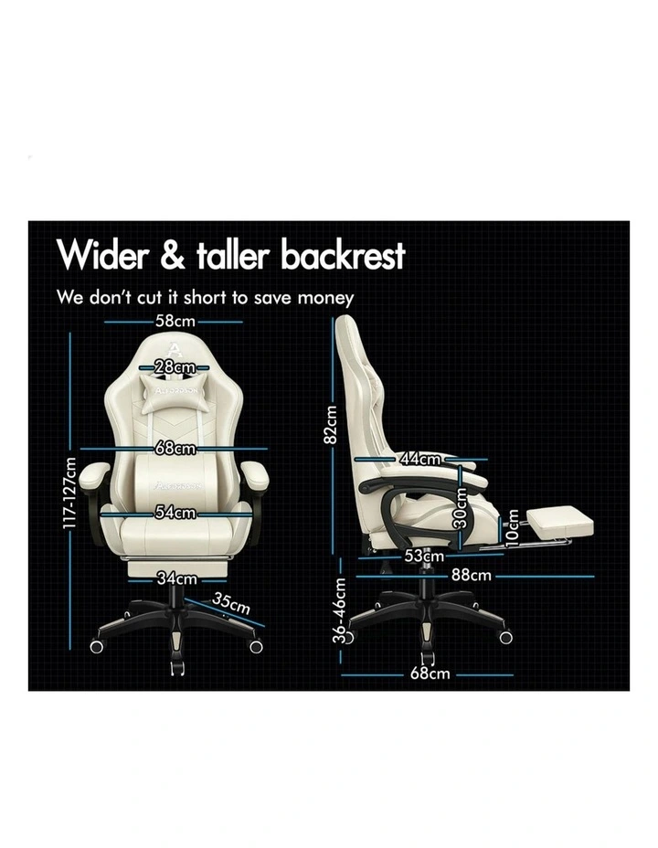 Gaming Office Chair Massage Computer Seat Footrest image 7