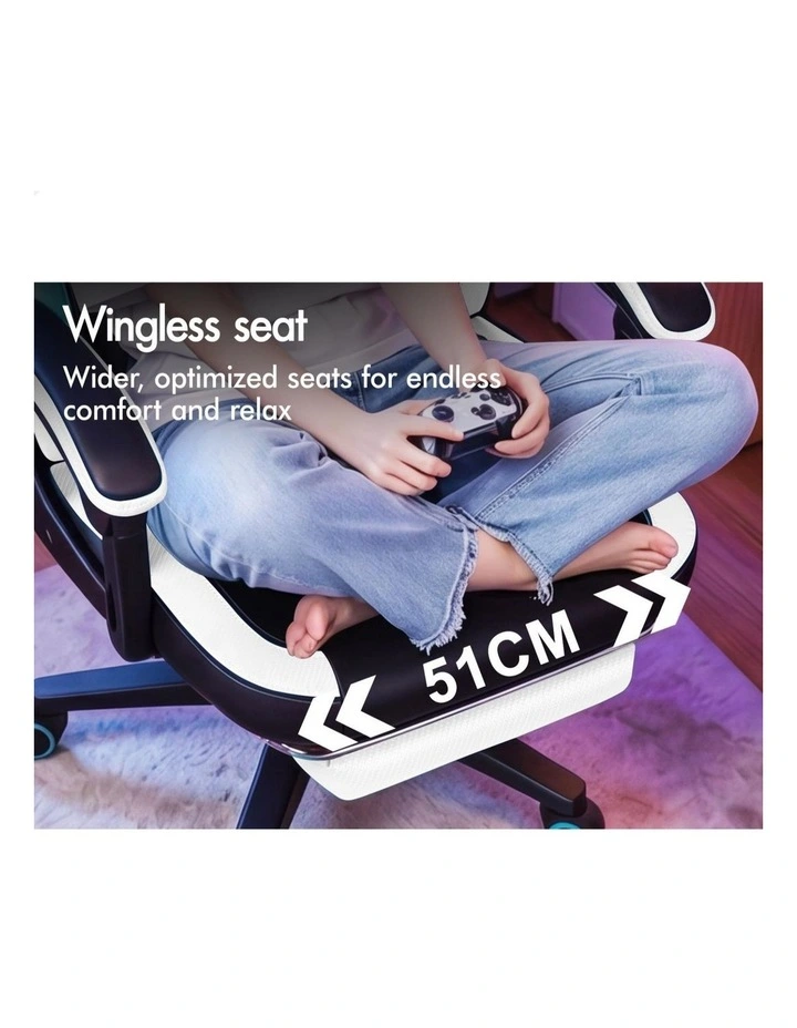 Gaming Office Chair Ergonomic Computer Footrest Leather image 5