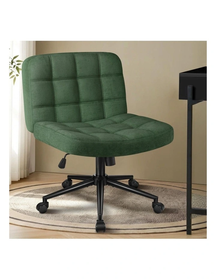 Office Desk Chair Computer Armless Wide Seat Mid Back Chenille image 2