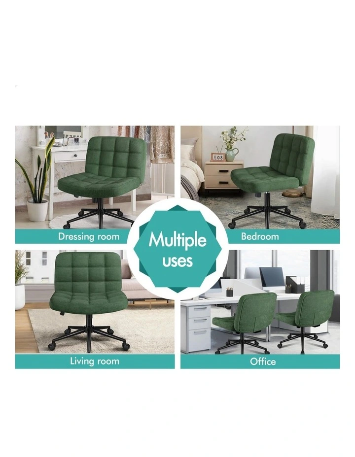 Office Desk Chair Computer Armless Wide Seat Mid Back Chenille image 4