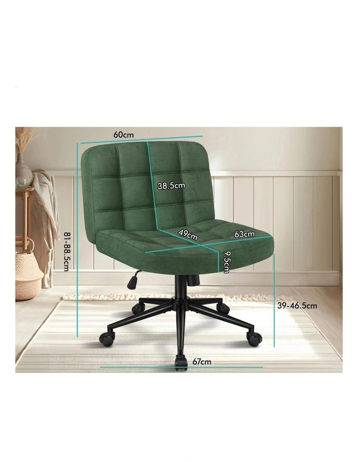 Office Desk Chair Computer Armless Wide Seat Mid Back Chenille image 6
