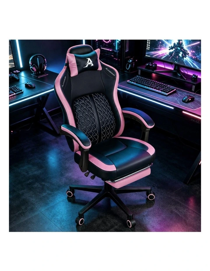 Gaming Office Chair Ergonomic Computer Footrest Leather image 2