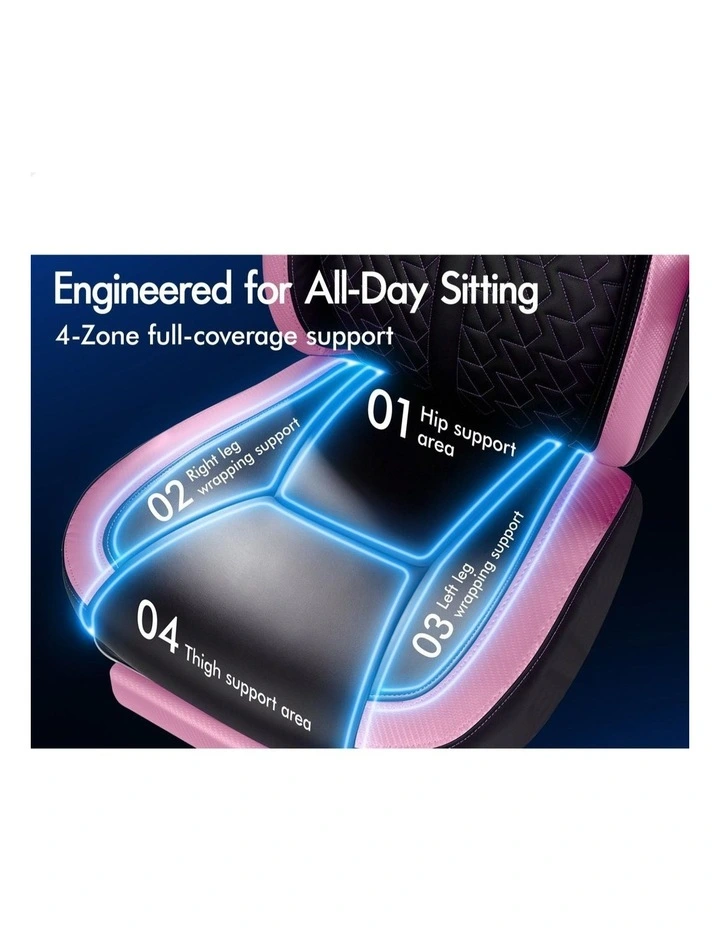 Gaming Office Chair Ergonomic Computer Footrest Leather image 5