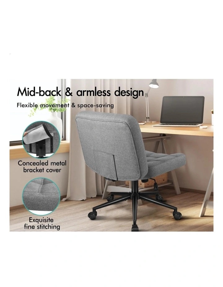 Office Desk Chair Computer Armless Wide Seat Mid Back Fabric image 5